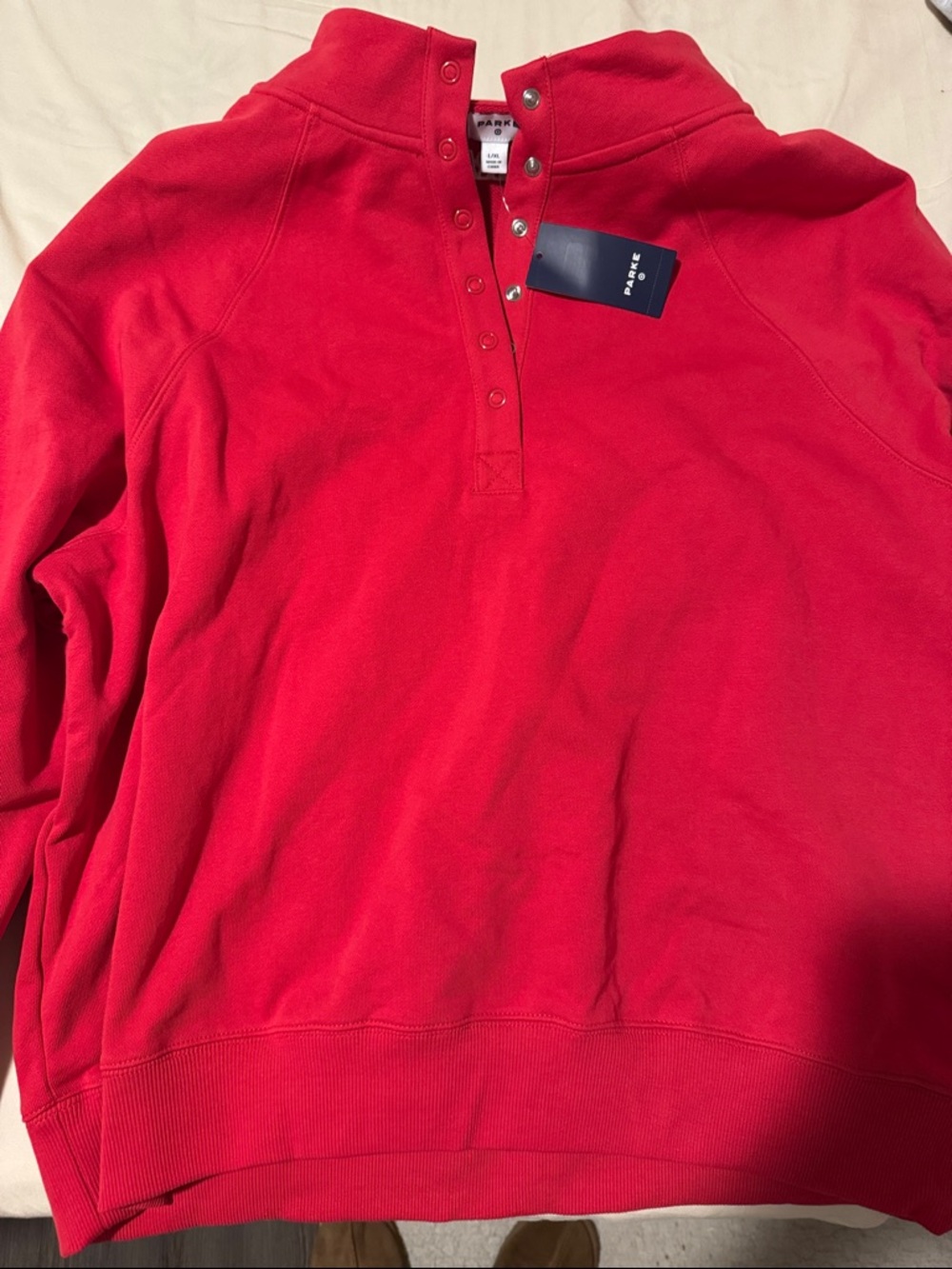 PARKE x Target Red Button Up Mock Neck